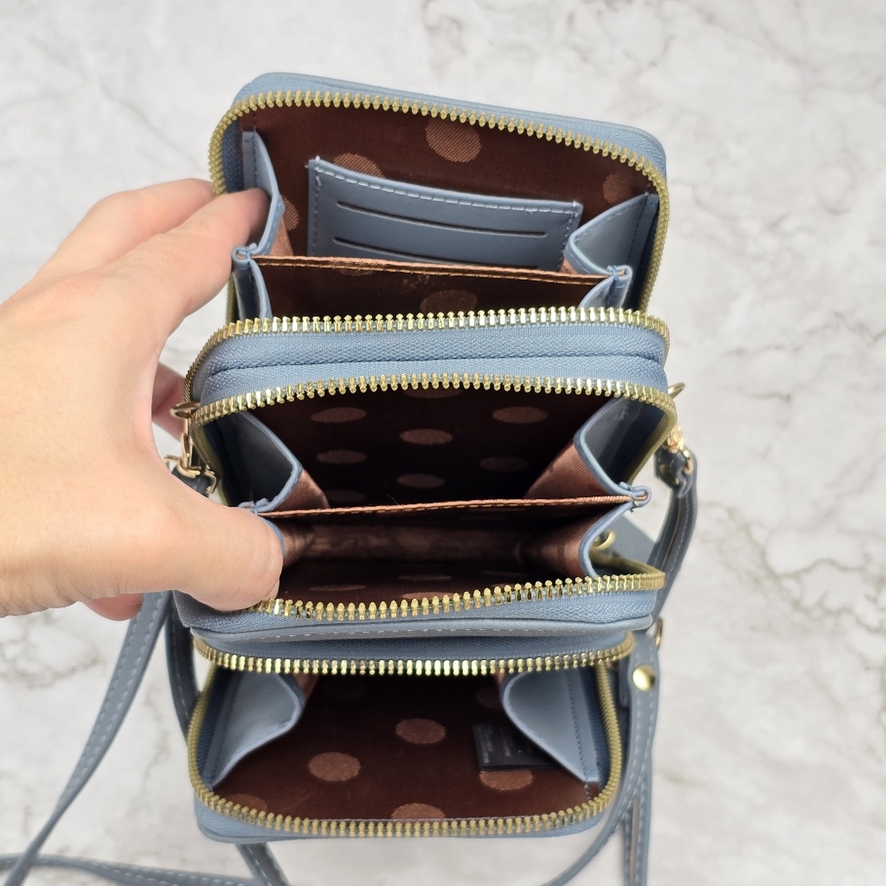 Gold and Gray Crossbody Bag with Sleek Design - Picture 9 of 12